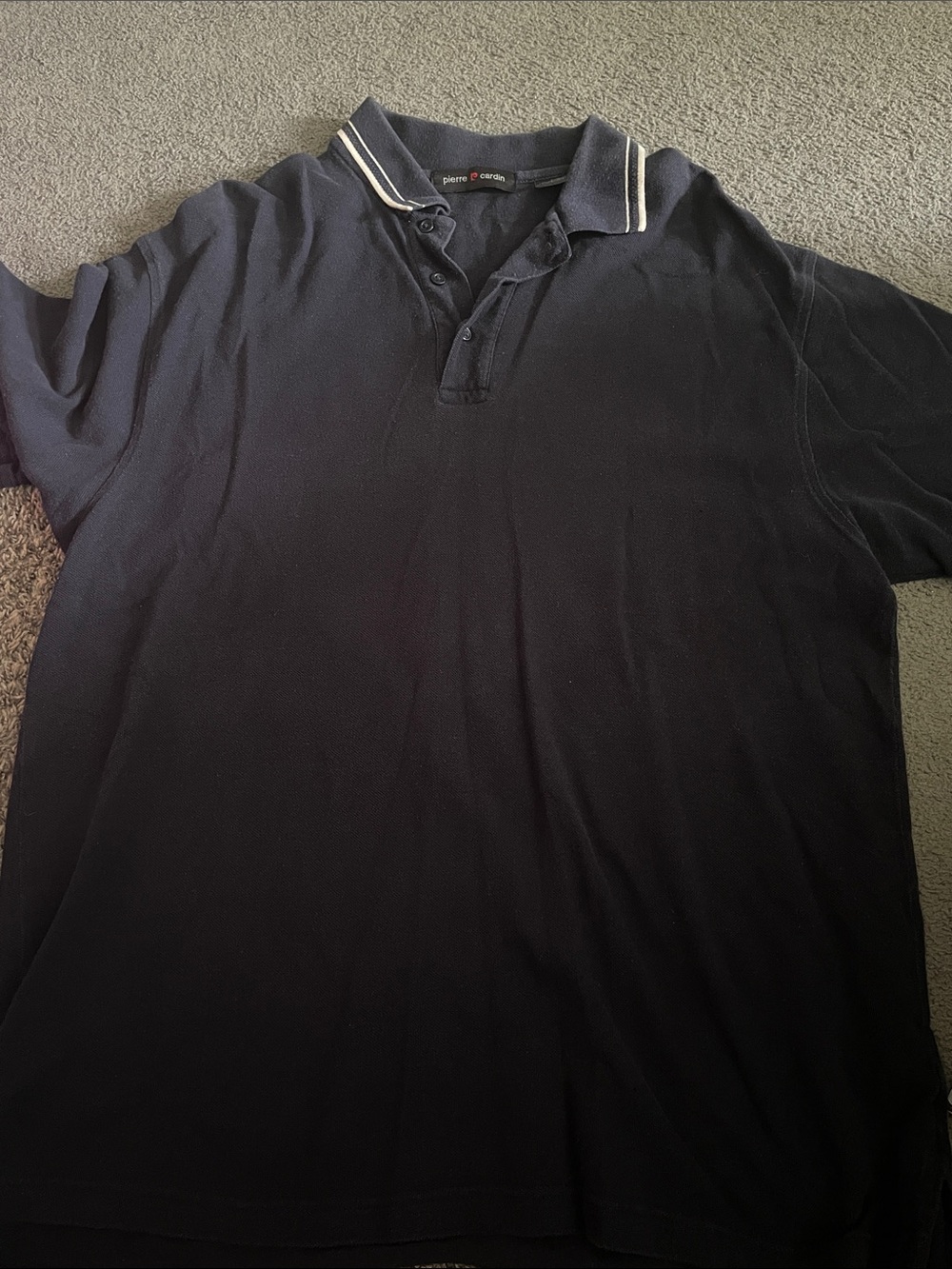 Pierre Cardin Blue Polo with White-Trim Collar
